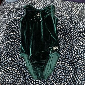 GK velvet green leotard
